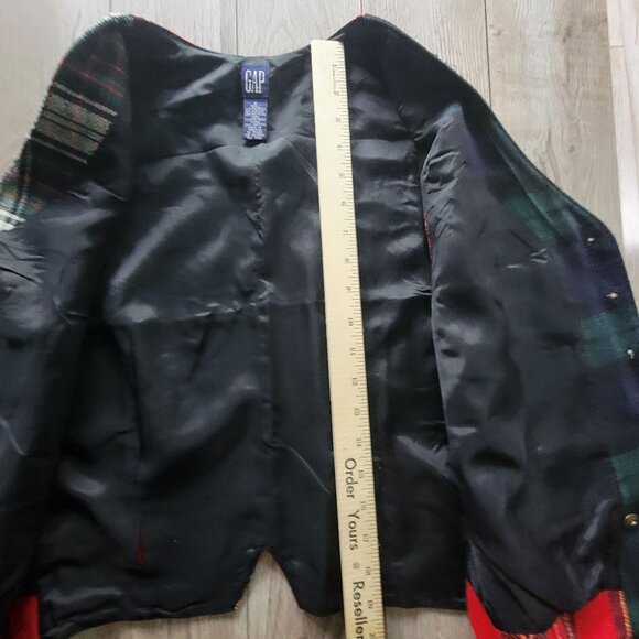 Vintage Gap Plaid Patchwork Vest Womens S Wool Blend Button-Up - Picture 11 of 16